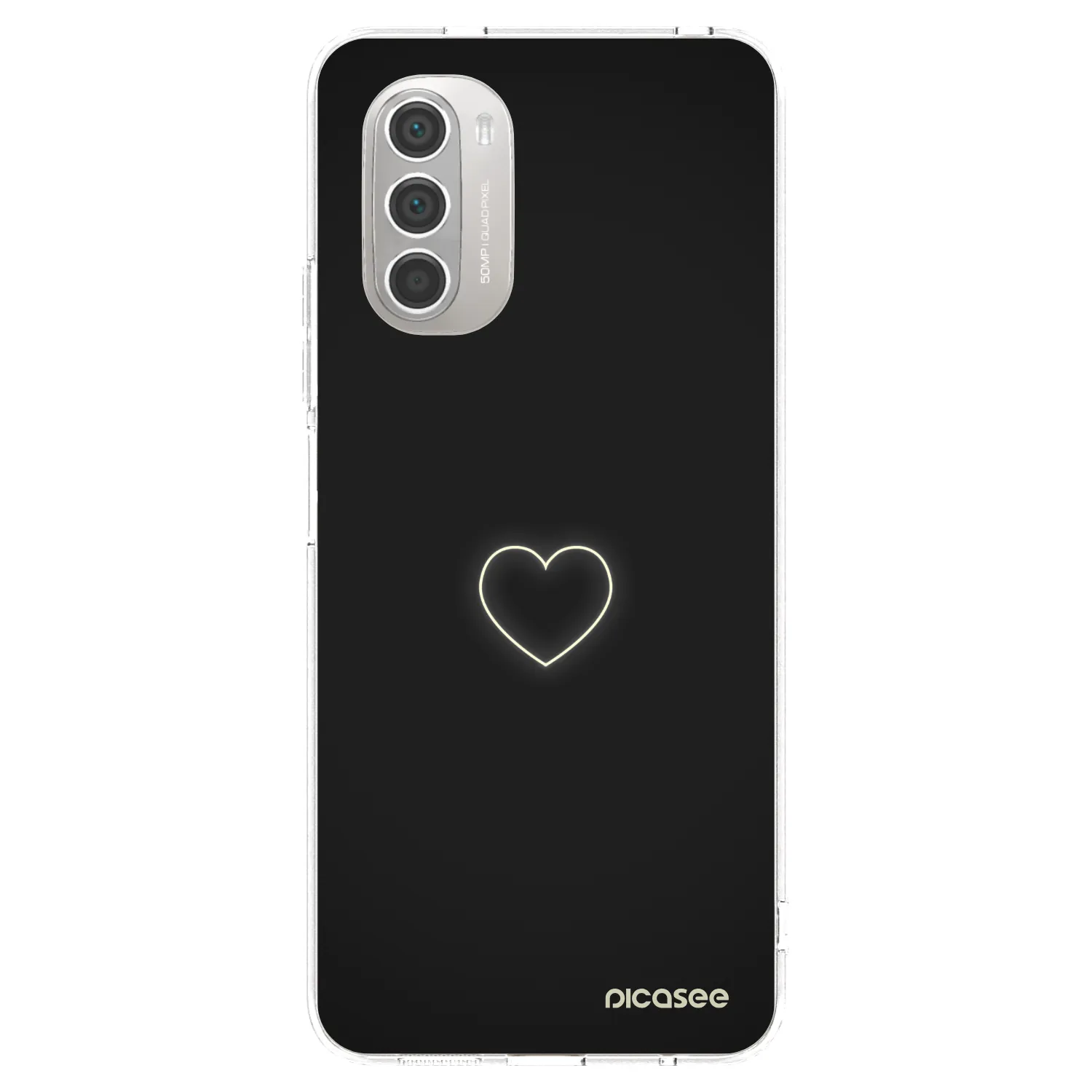 Picasee silikonový průhledný obal pro Motorola Moto G51 - Heart