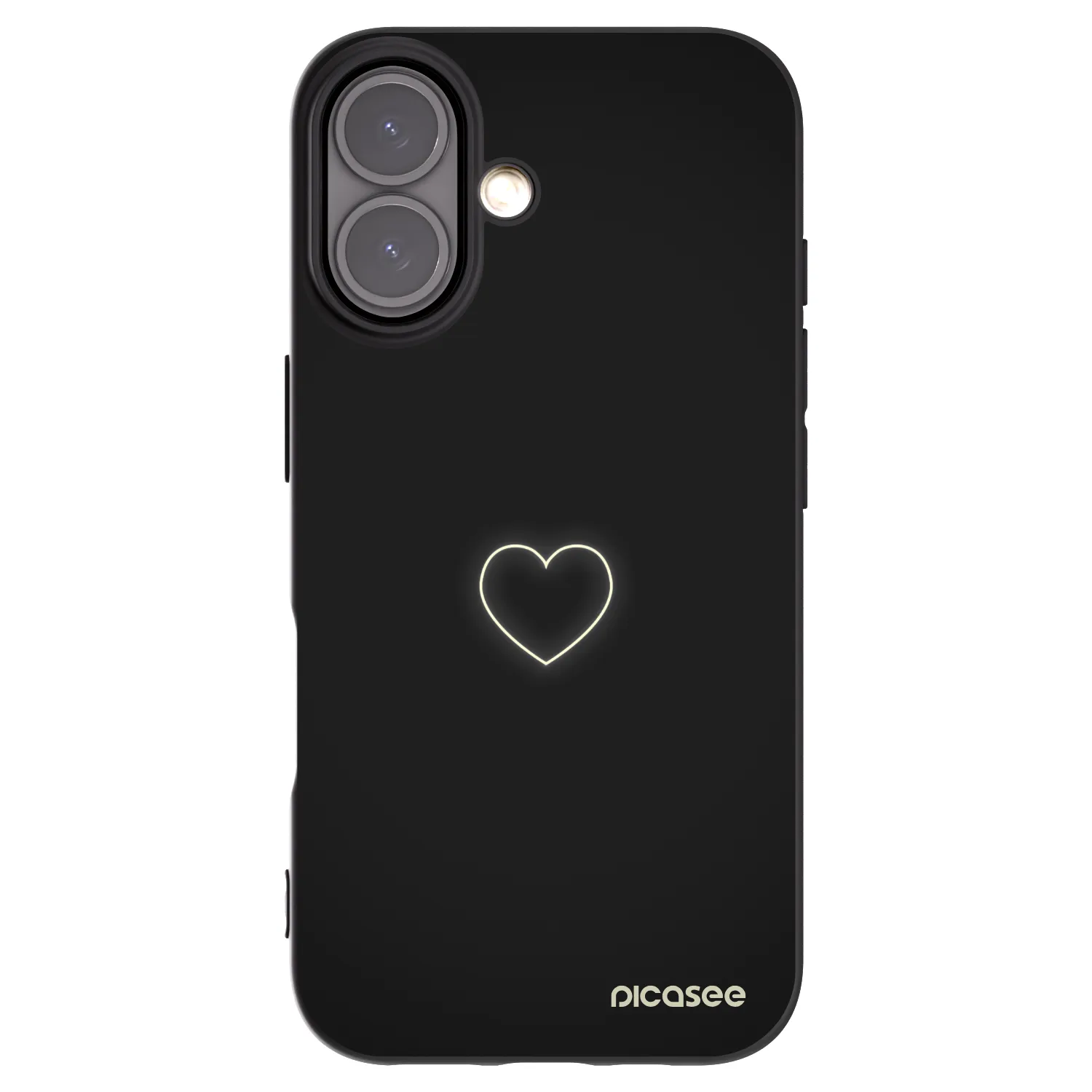 Picasee silikonový černý obal pro Apple iPhone 16 - Heart