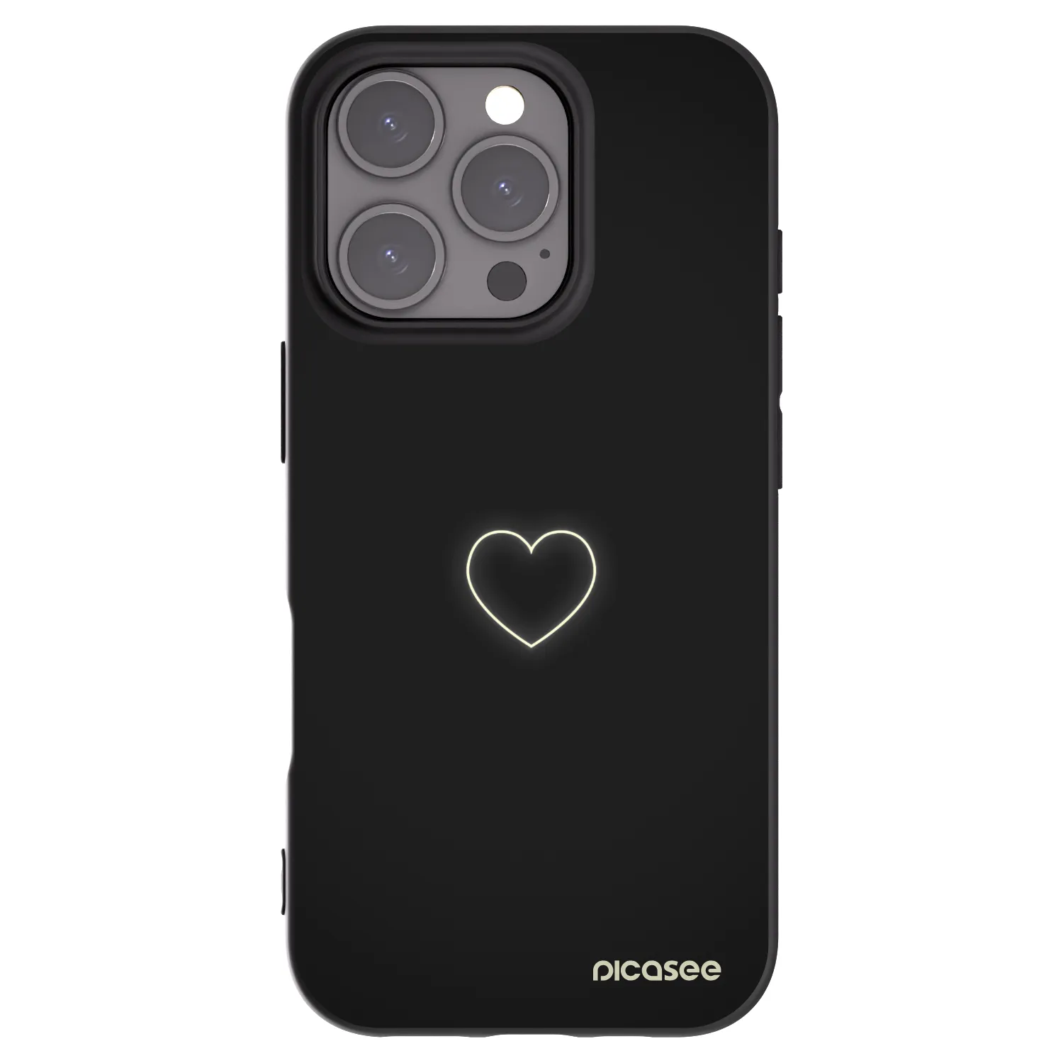 Picasee silikonový černý obal pro Apple iPhone 16 Pro - Heart