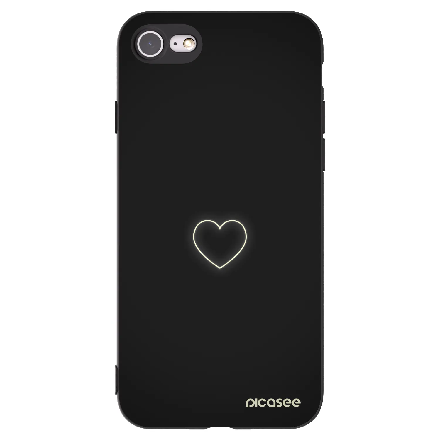 Picasee silikonový černý obal pro Apple iPhone 8 - Heart