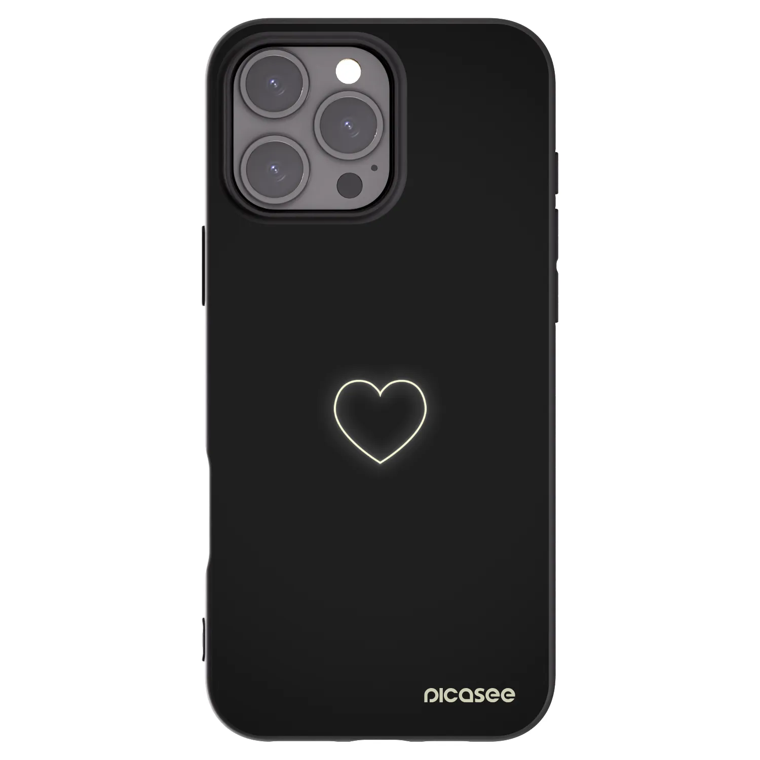 Picasee silikonový černý obal pro Apple iPhone 16 Pro Max - Heart