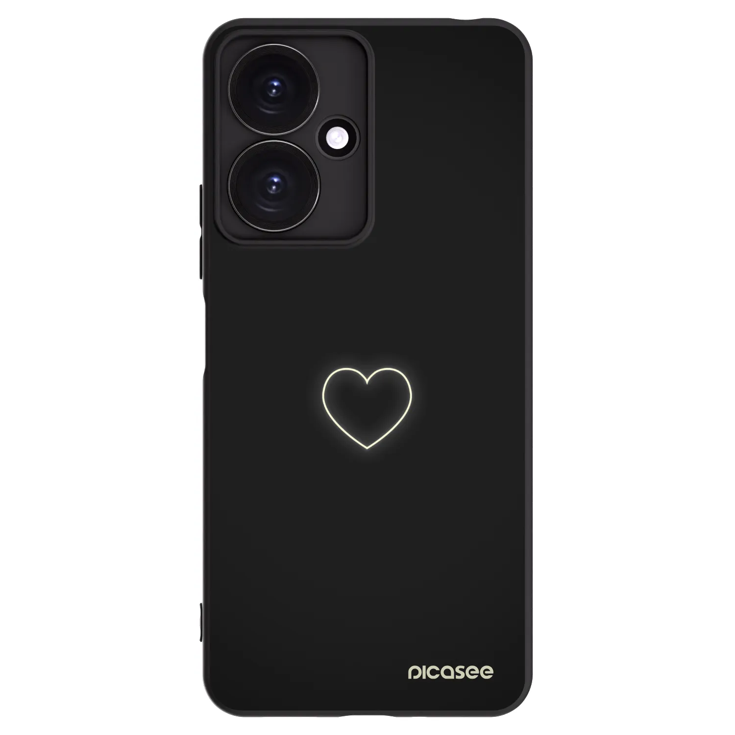 Levně Silikonový černý obal pro Xiaomi Redmi 13C 5G - Heart