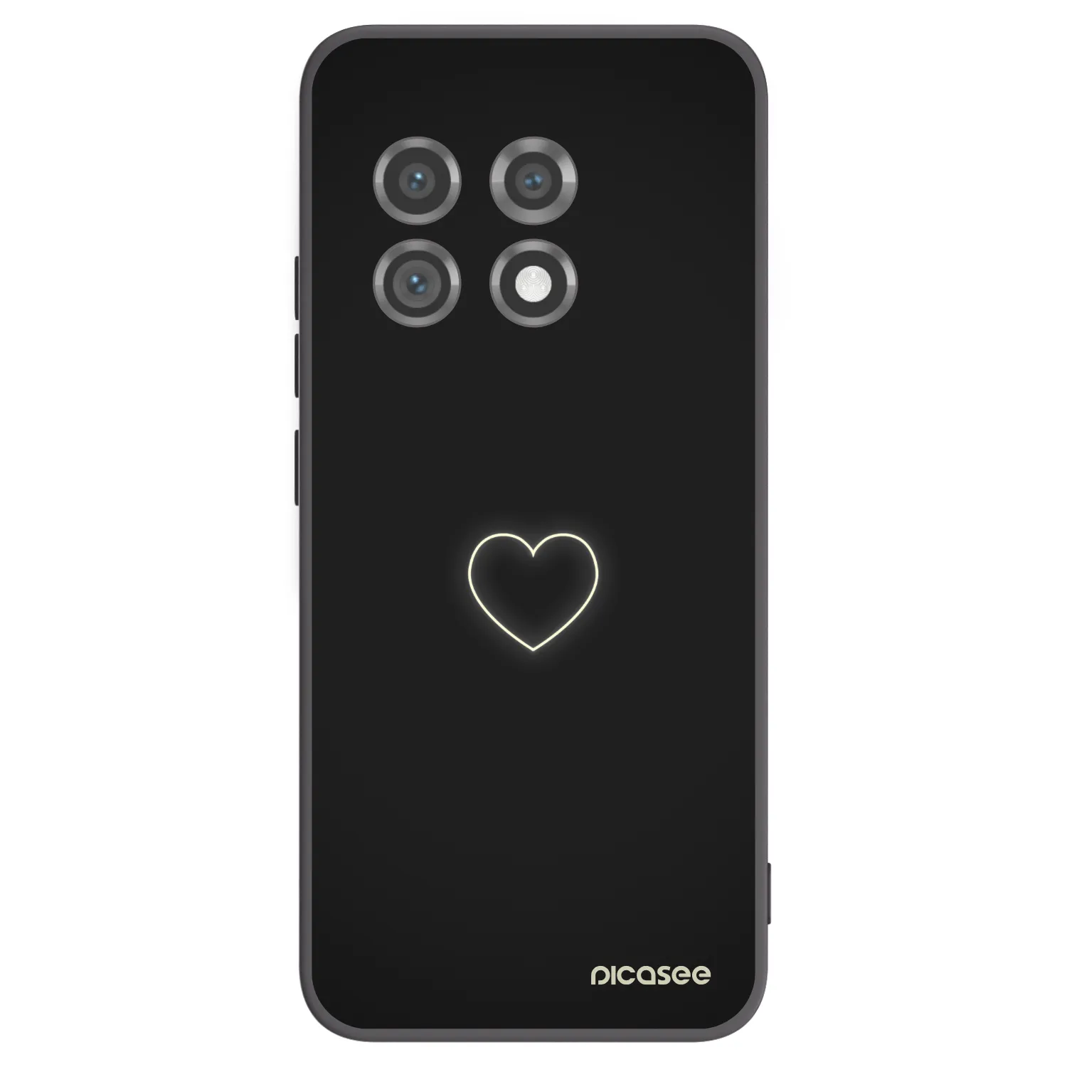 Picasee silikonový černý obal pro OnePlus 11 5G - Heart