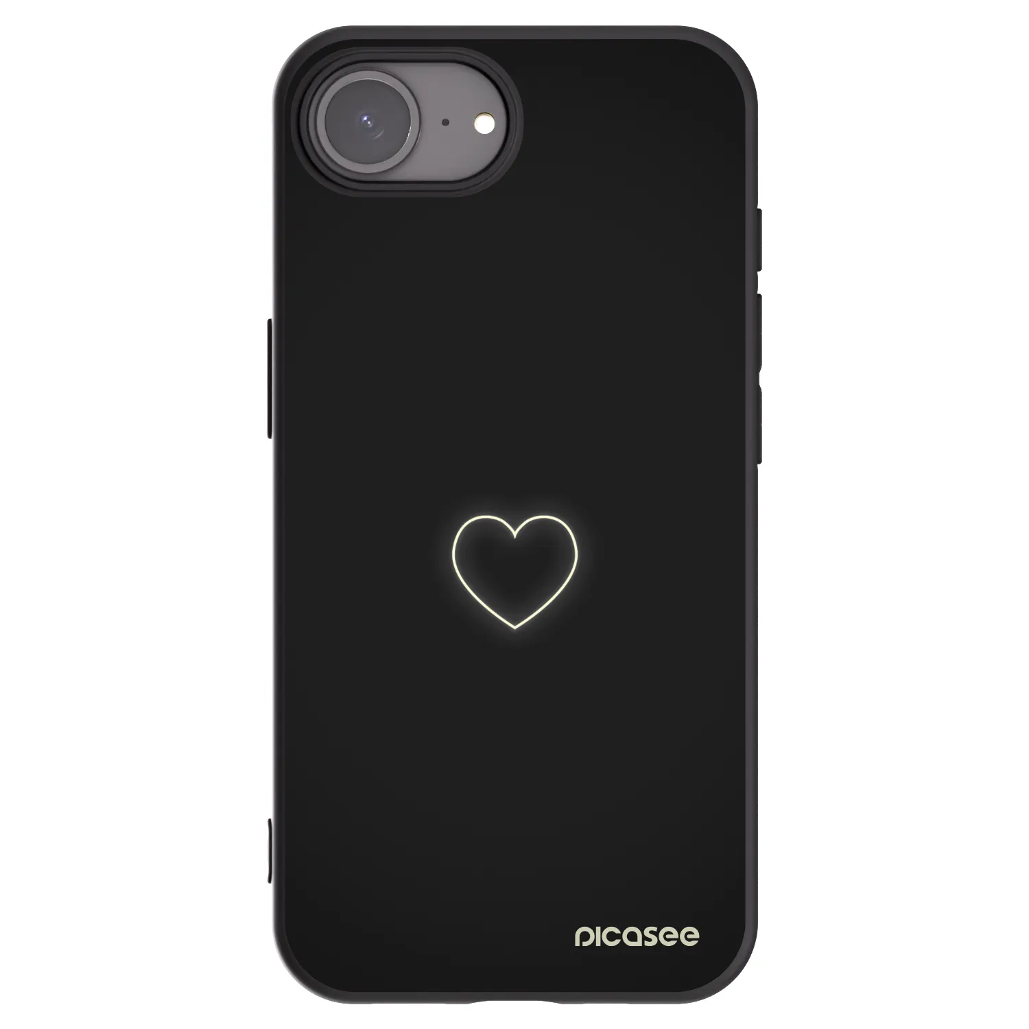 Picasee silikonový černý obal pro Apple iPhone 16e - Heart