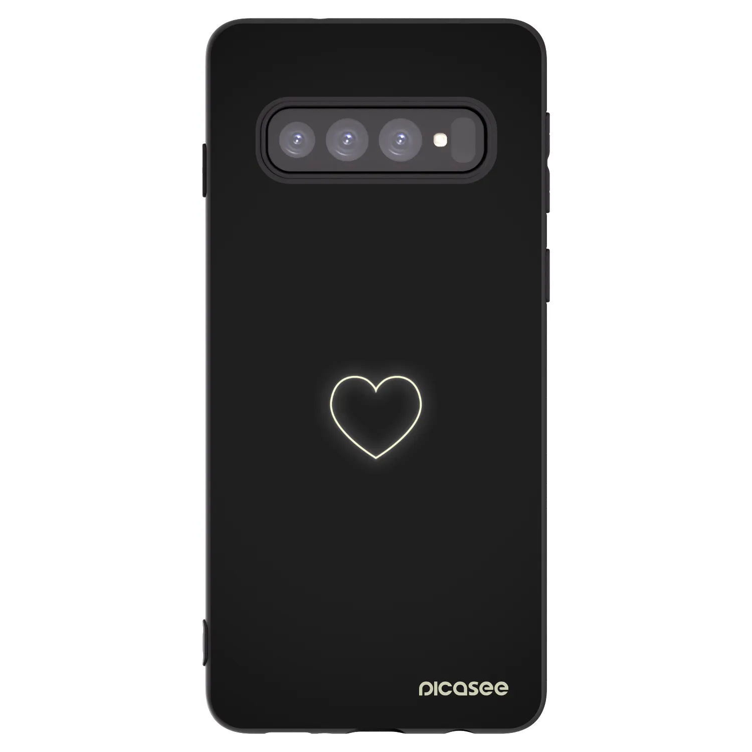 Picasee silikonový černý obal pro Samsung Galaxy S10 G973 - Heart