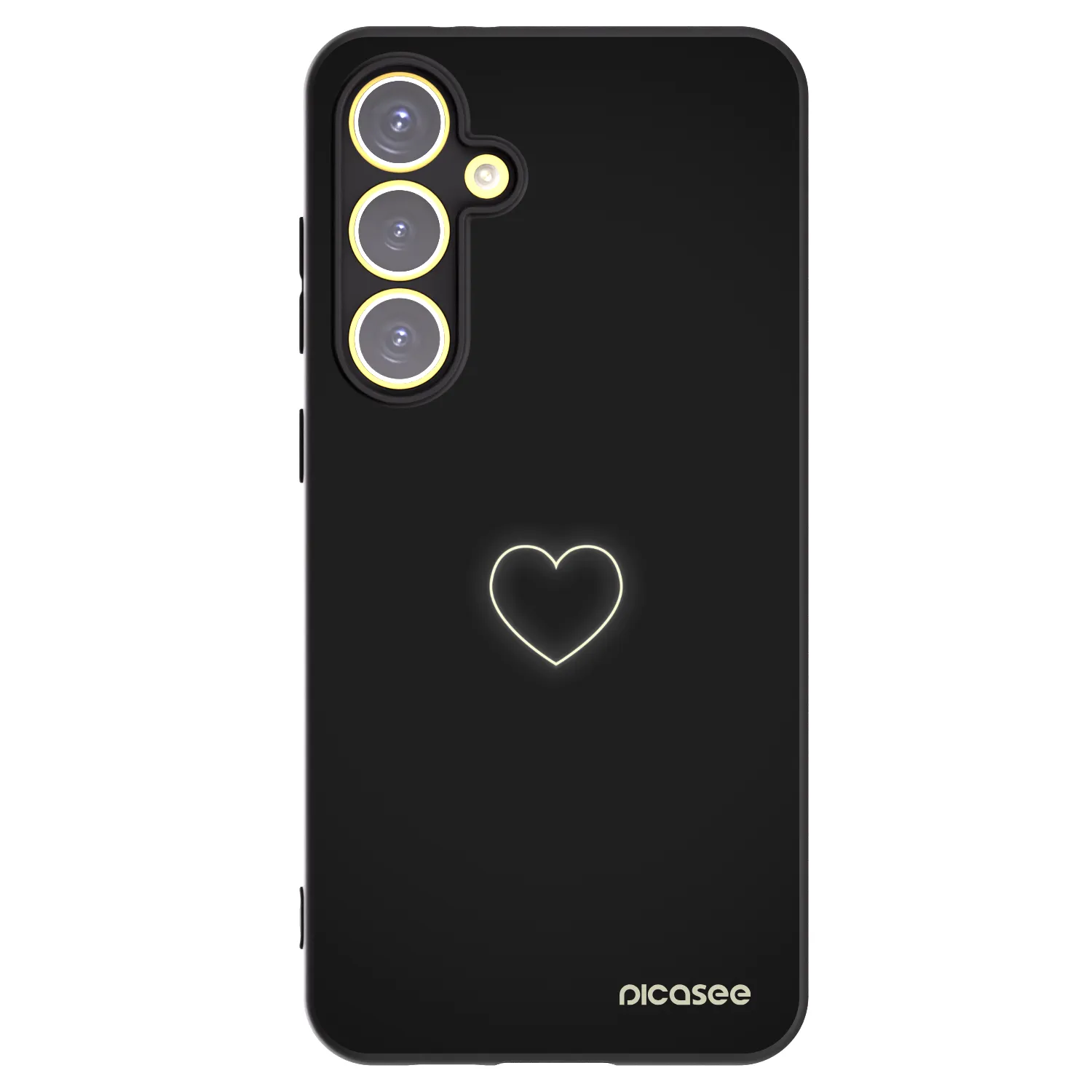 Picasee silikonový černý obal pro Samsung Galaxy S24 FE S721B - Heart
