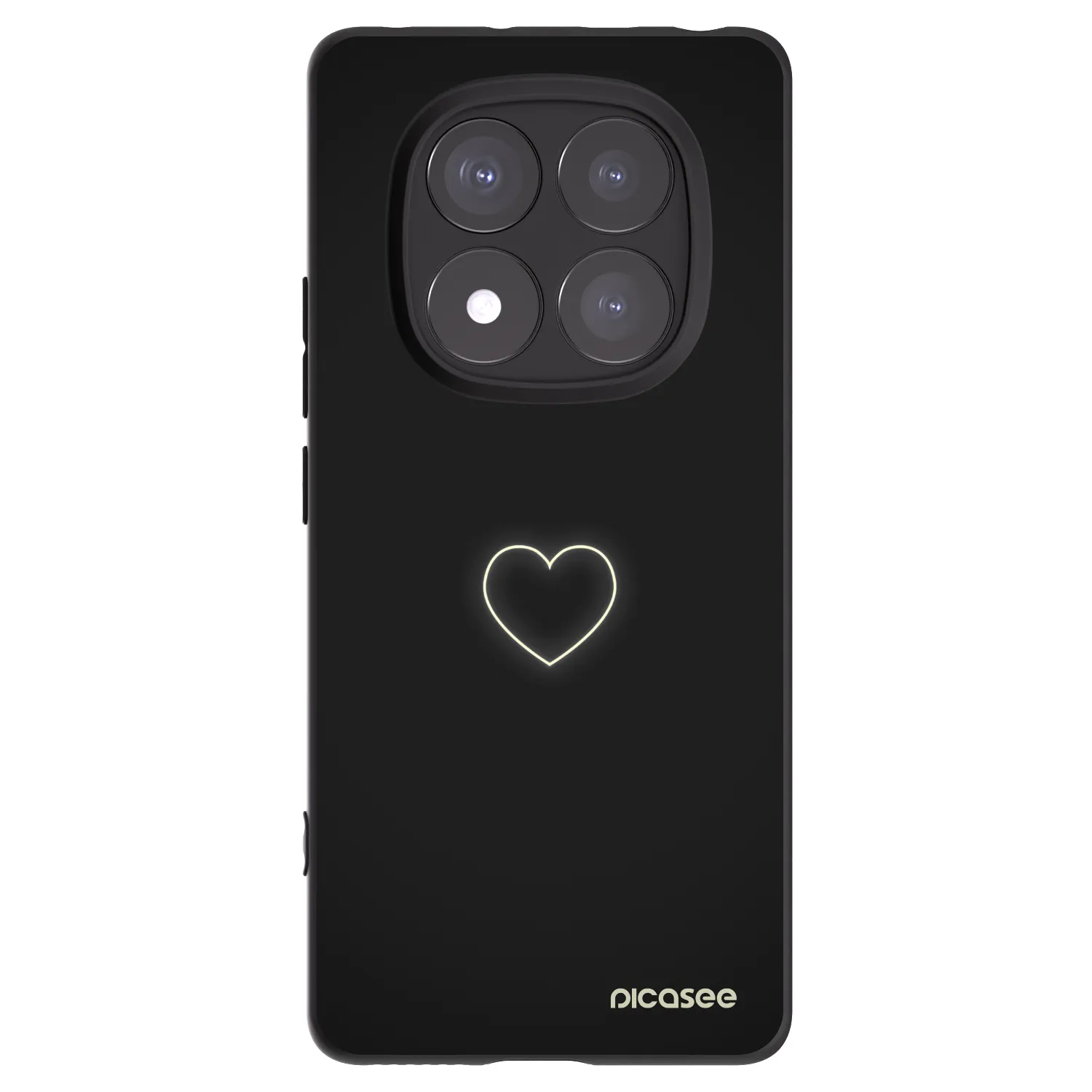 Picasee silikonový černý obal pro Xiaomi Redmi Note 14 Pro+ 5G - Heart
