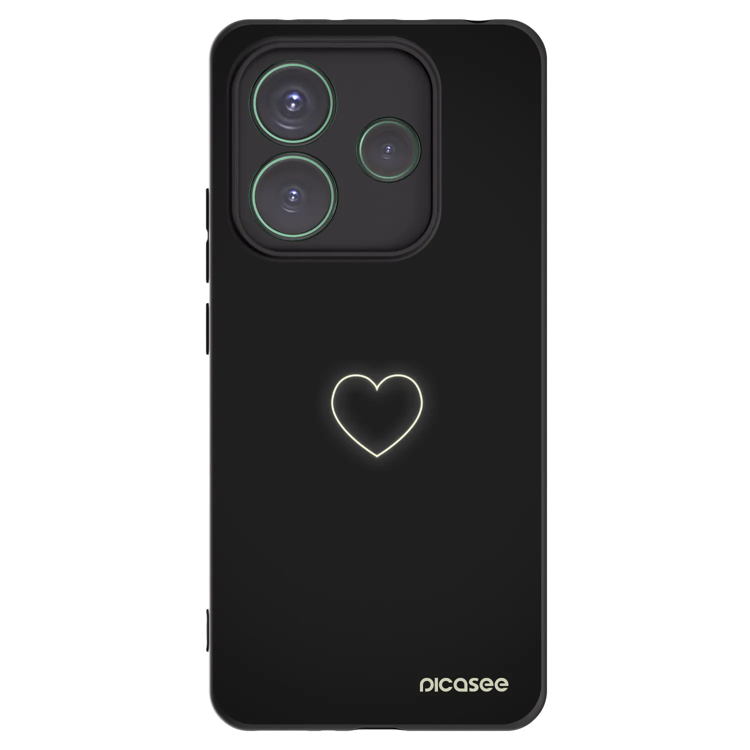 Picasee silikonový černý obal pro Xiaomi Redmi Note 14 5G - Heart