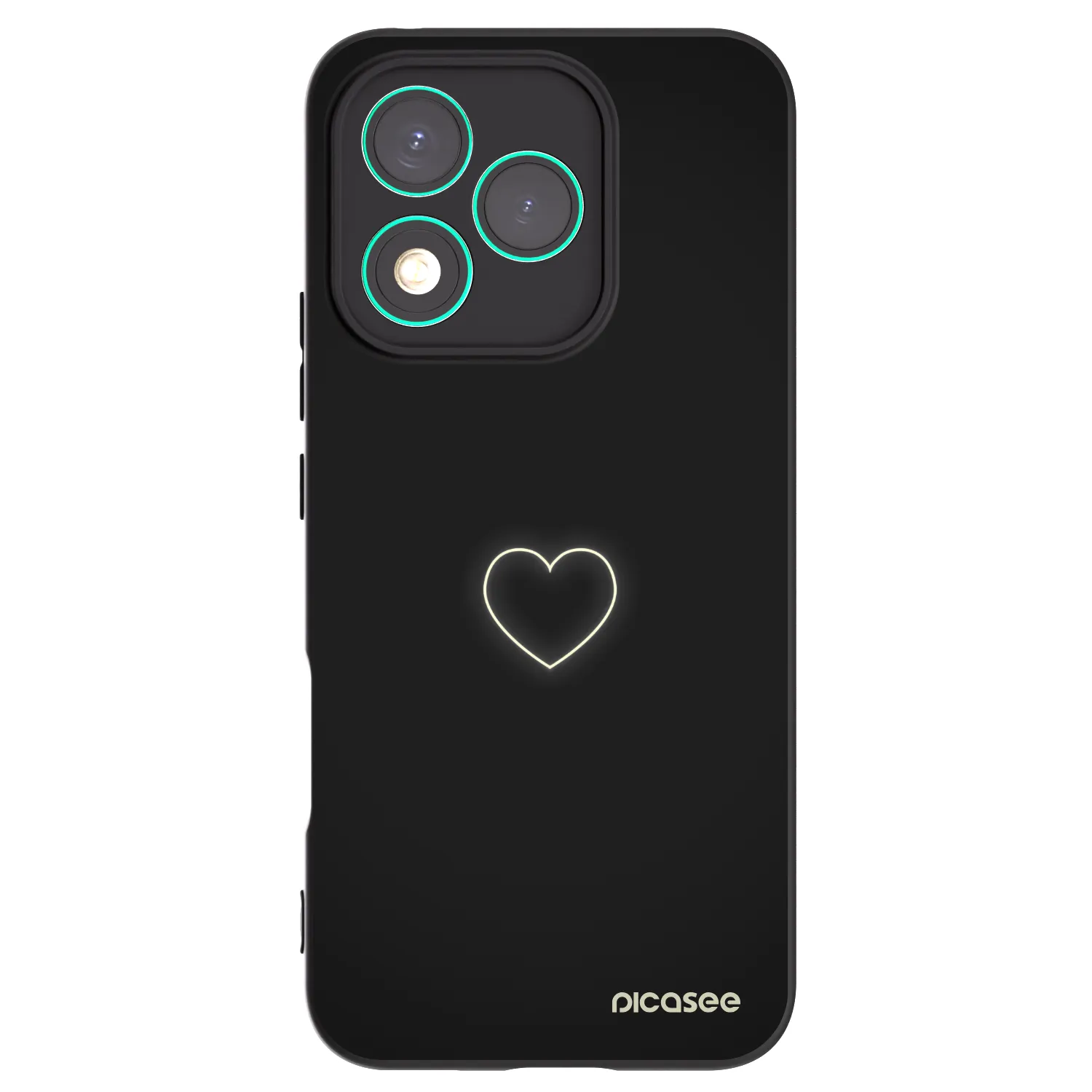 Picasee silikonový černý obal pro Honor 400 Lite 5G - Heart