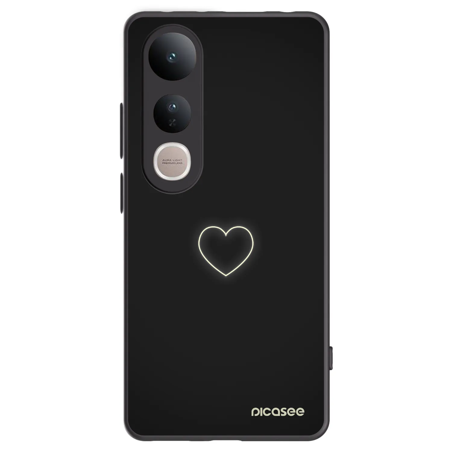 Picasee silikonový černý obal pro Vivo V50 Lite 5G - Heart