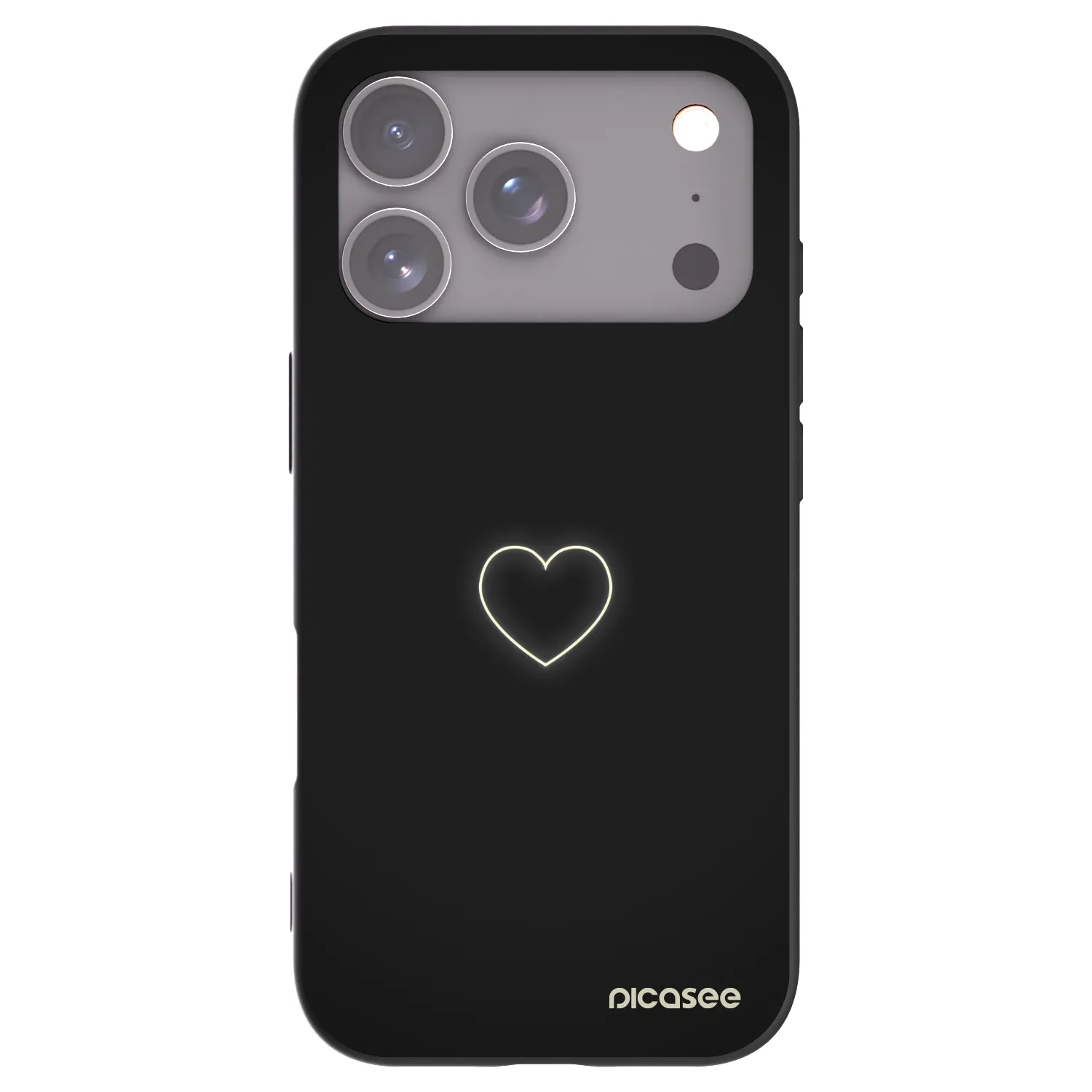 Picasee silikonový černý obal pro Apple iPhone 17 Pro - Heart