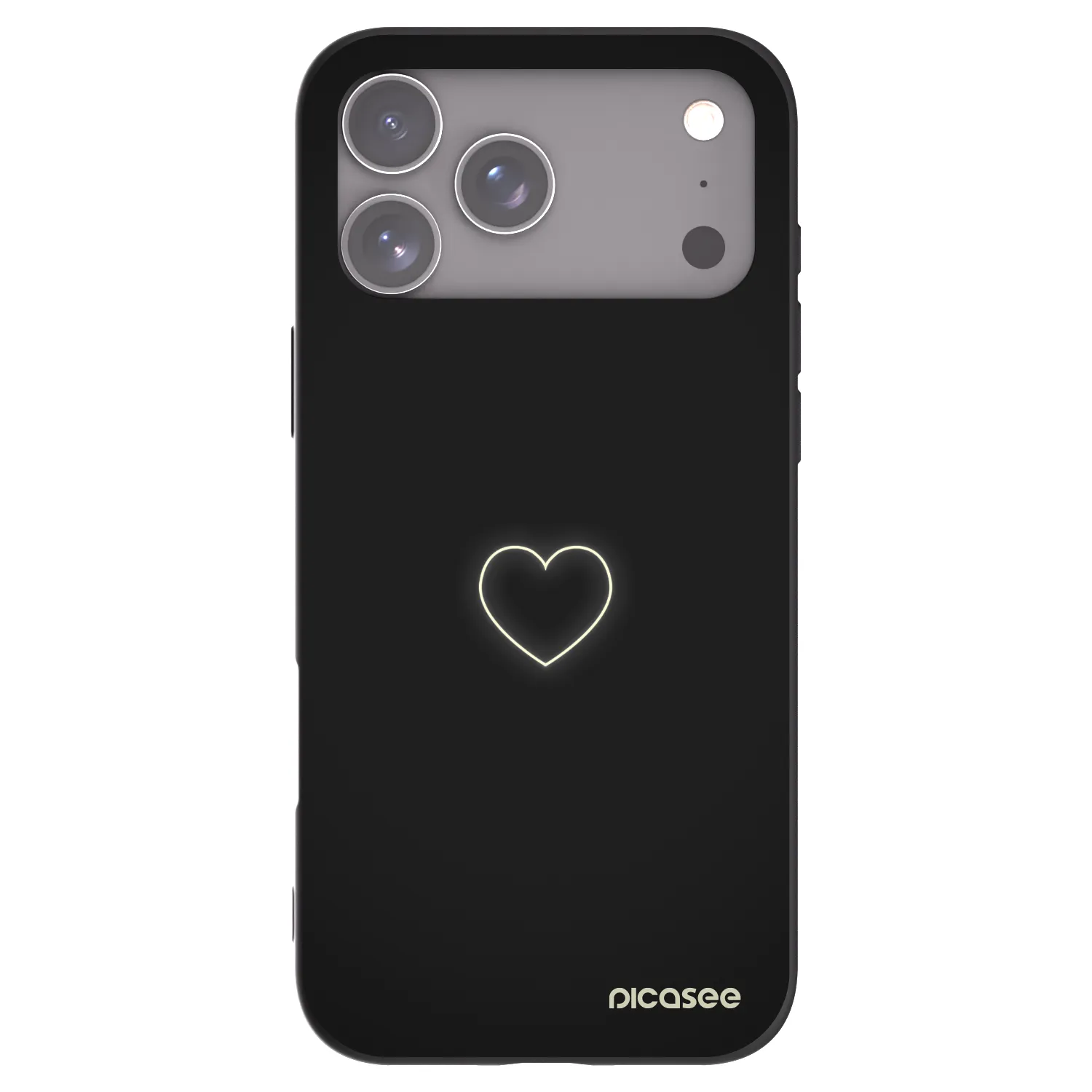 Picasee silikonový černý obal pro Apple iPhone 17 Pro Max - Heart