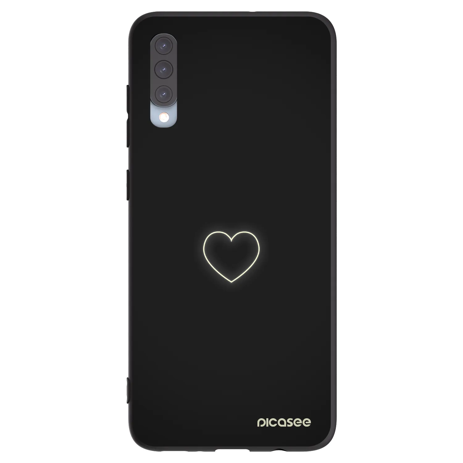 Picasee silikonový černý obal pro Samsung Galaxy A70 A705F - Heart