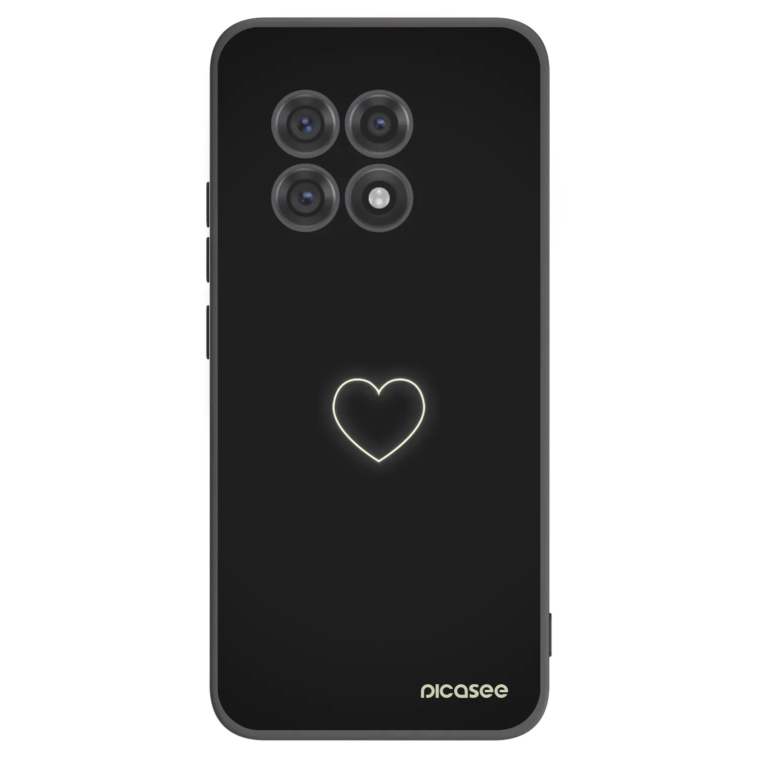 Picasee silikonový černý obal pro OnePlus 13R 5G - Heart