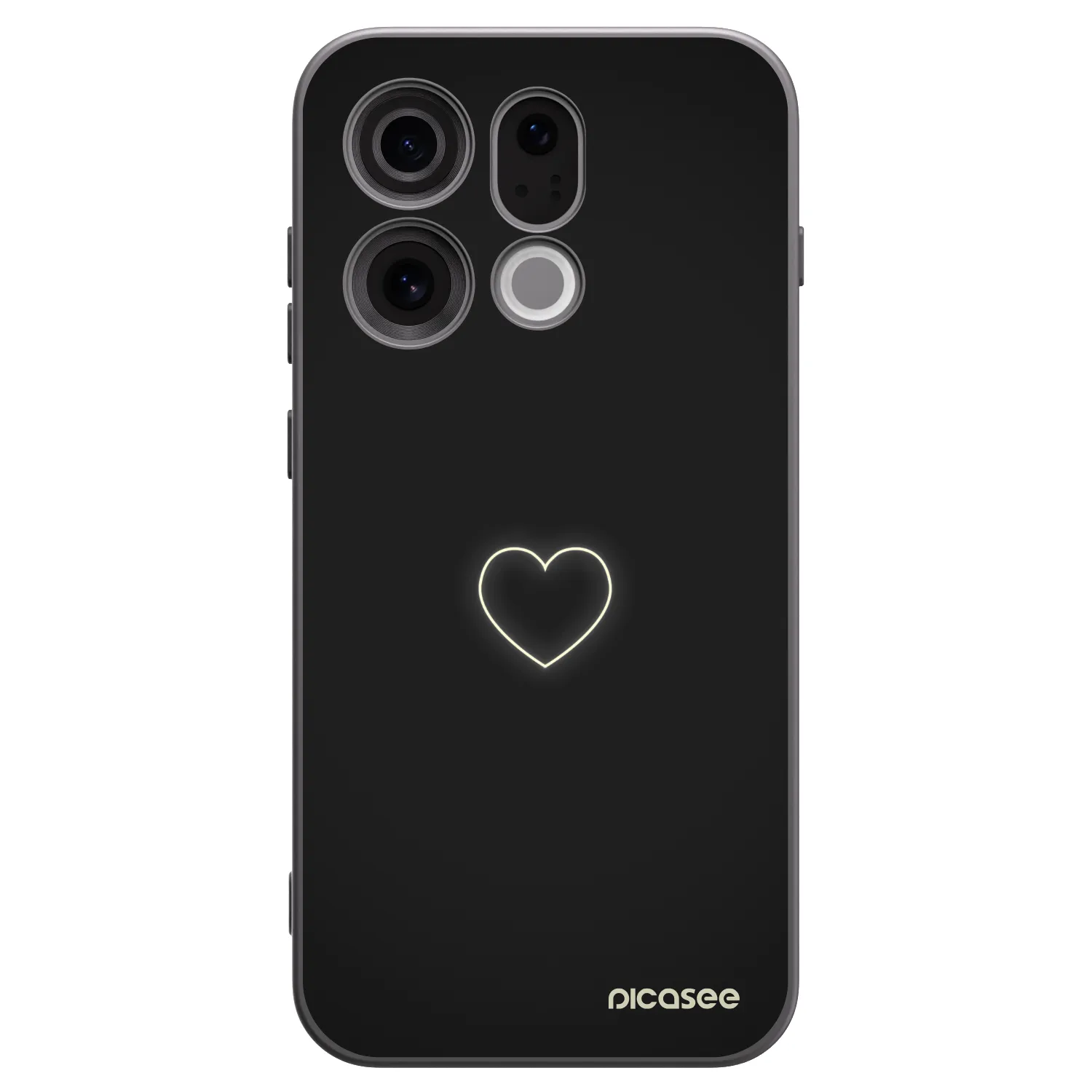 Picasee silikonový černý obal pro OPPO Find X9 - Heart