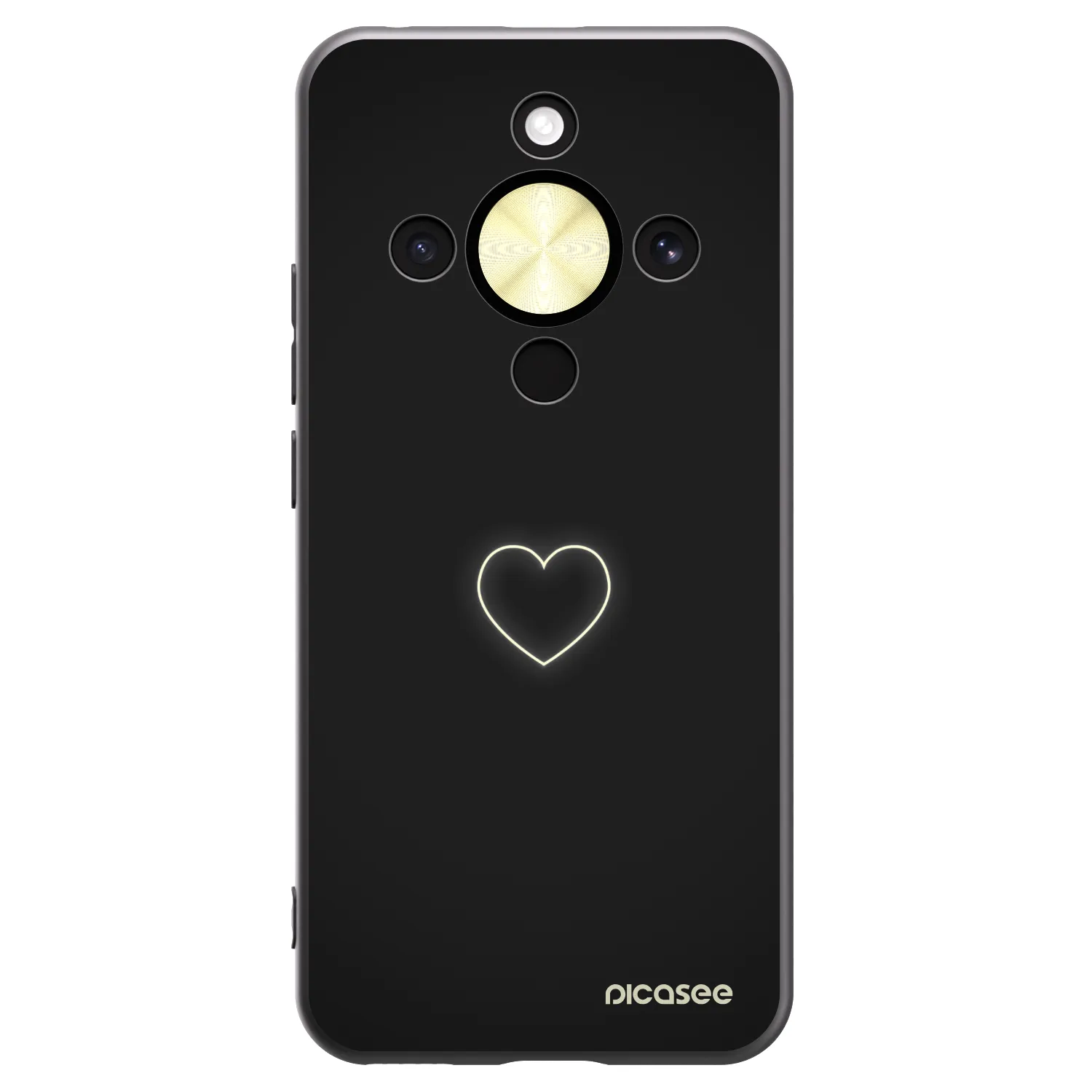 Picasee silikonový černý obal pro Honor Magic8 Lite 5G - Heart