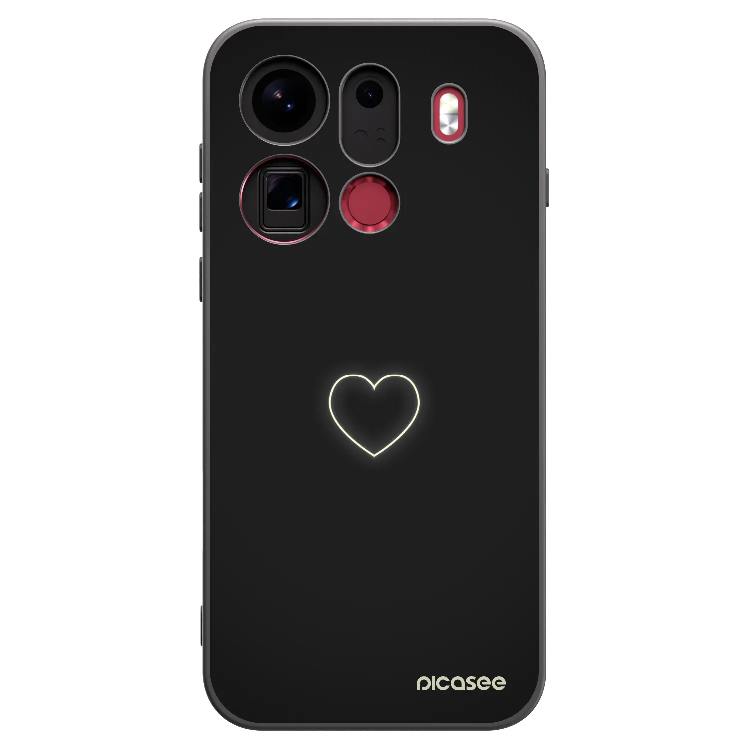 Picasee silikonový černý obal pro OPPO Find X9 Pro - Heart
