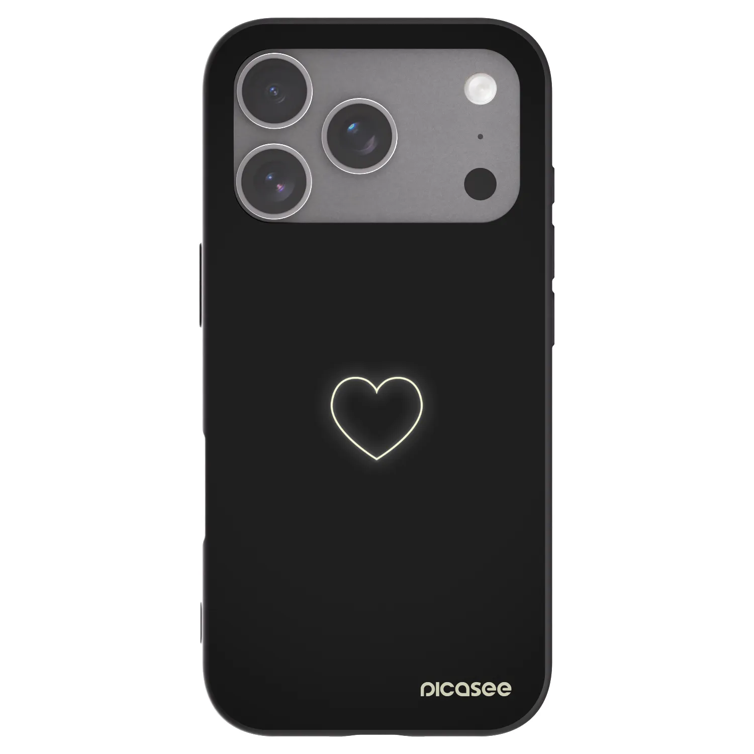 Picasee silikonový černý obal pro Apple iPhone 18 Pro - Heart