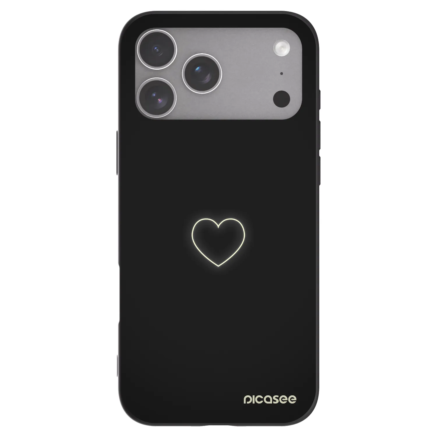Picasee silikonový černý obal pro Apple iPhone 18 Pro Max - Heart