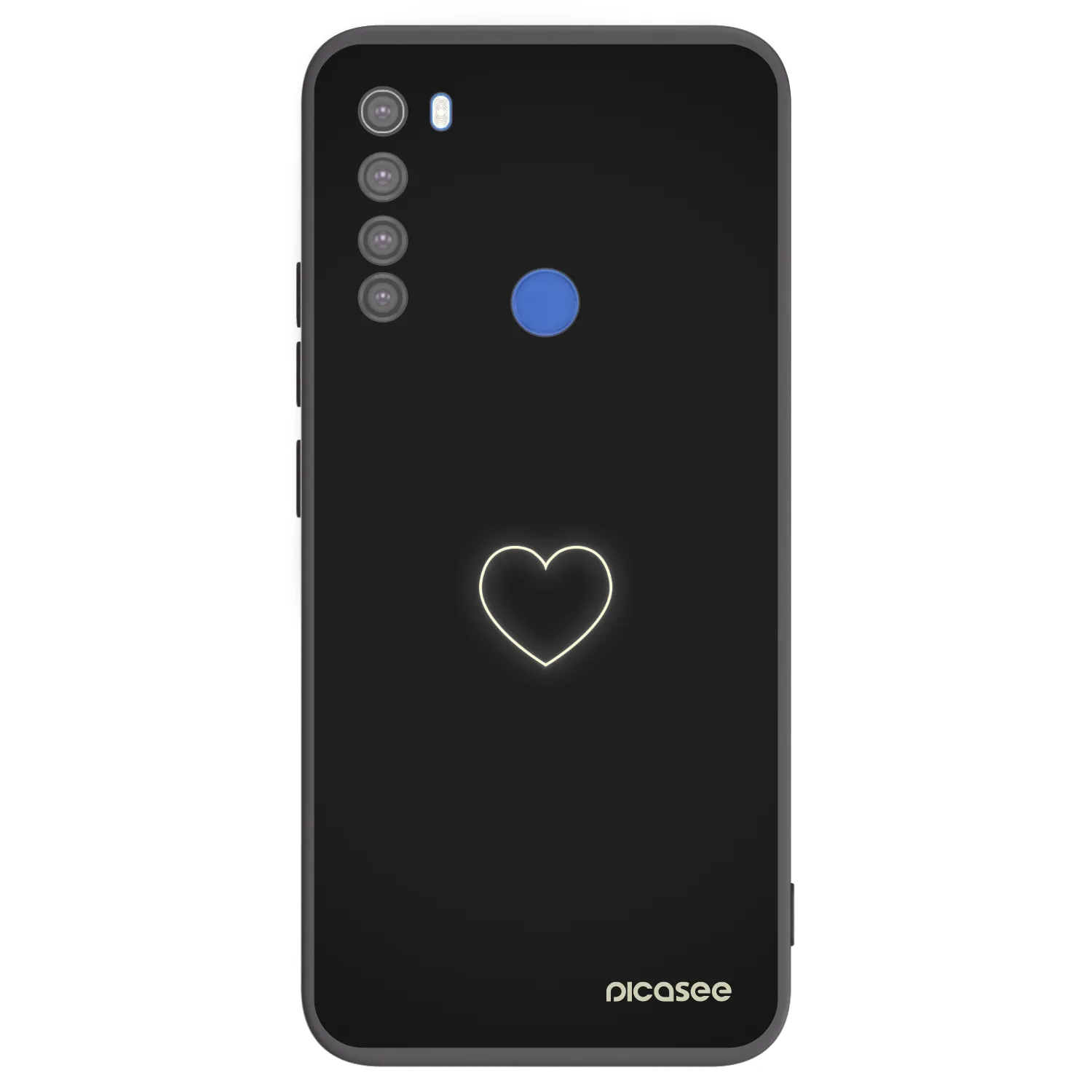 Picasee silikonový černý obal pro Xiaomi Redmi Note 8T - Heart