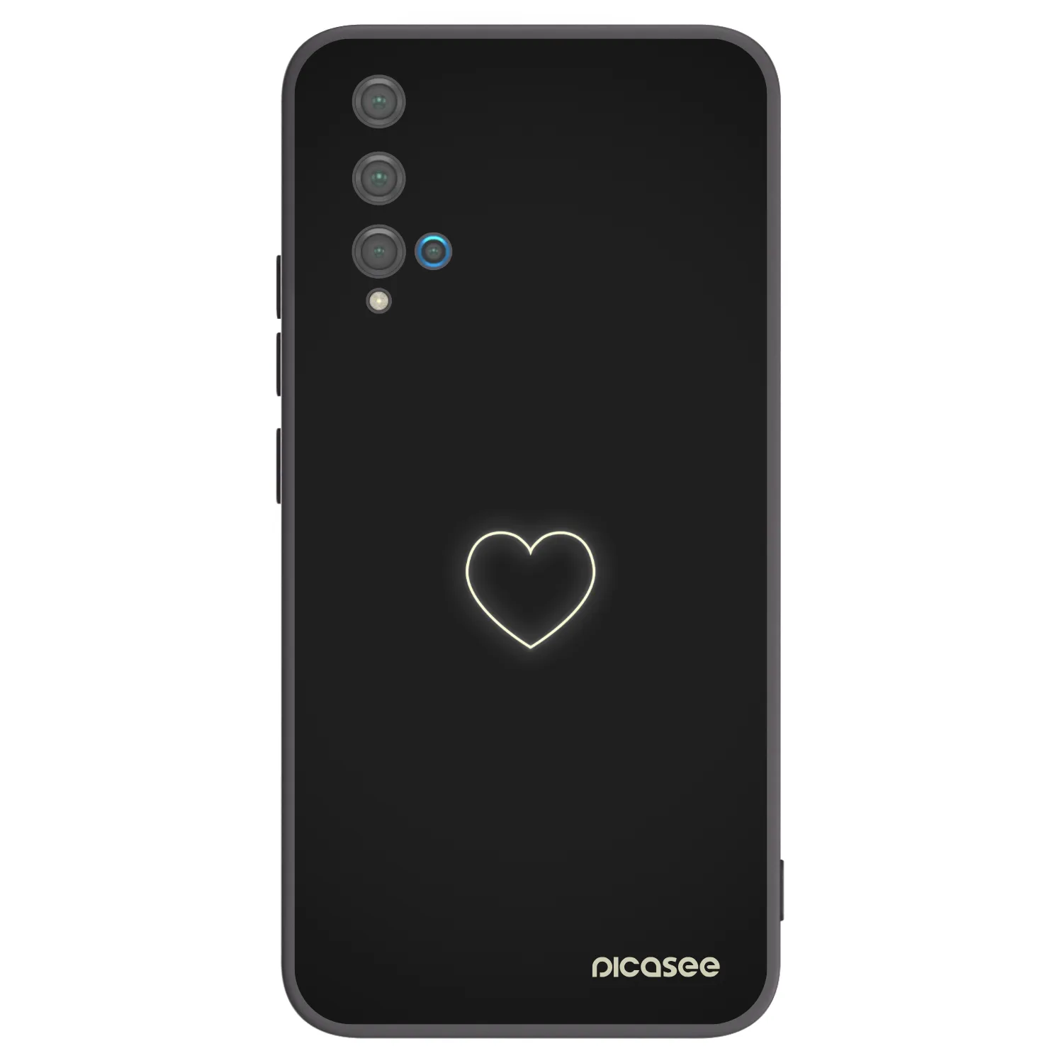 Picasee silikonový černý obal pro Huawei Nova 5T - Heart