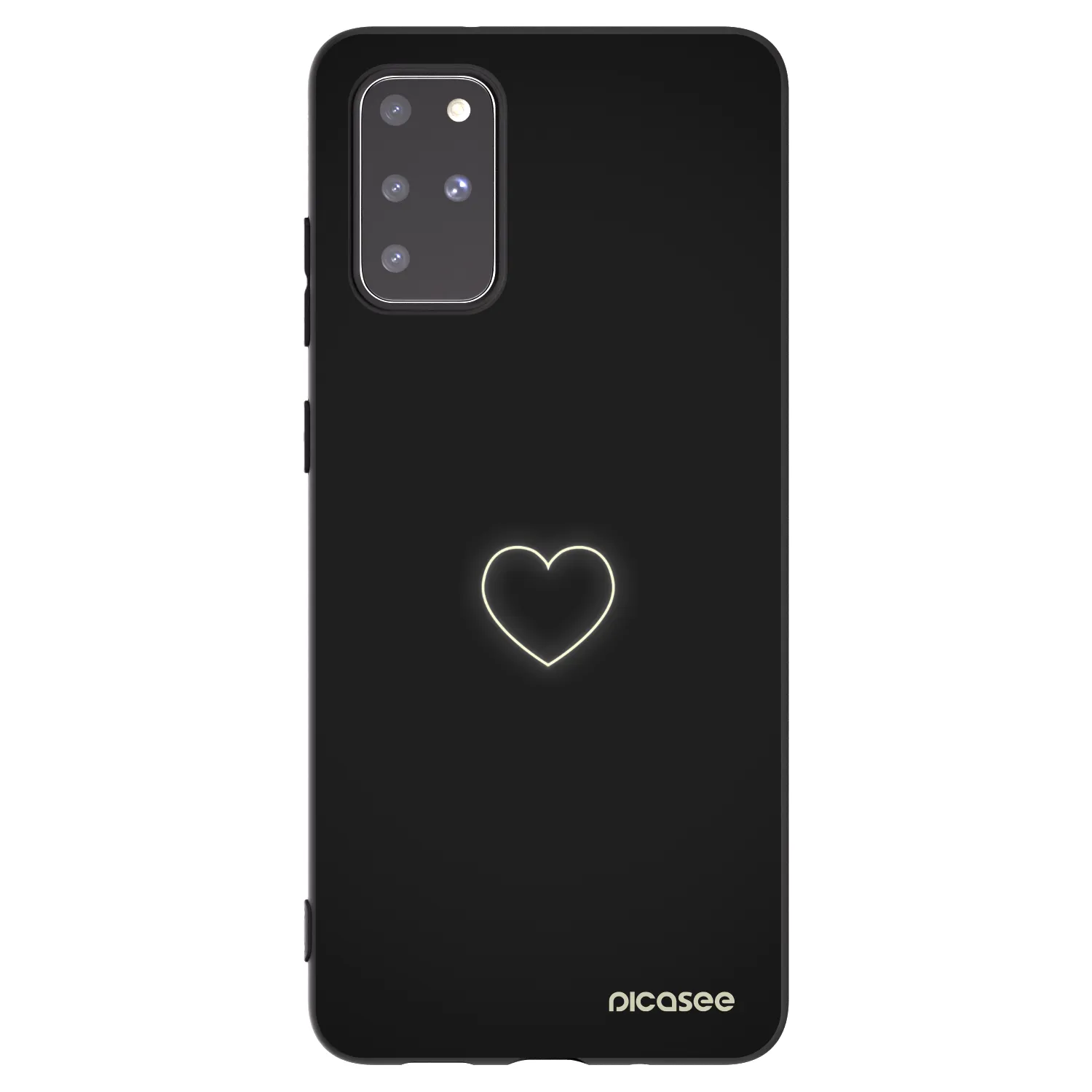 Picasee silikonový černý obal pro Samsung Galaxy S20+ G985F - Heart