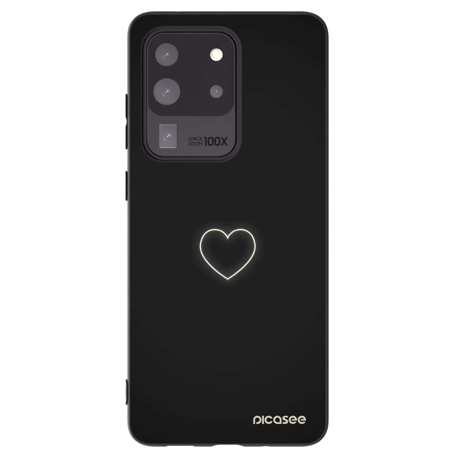 Picasee silikonový černý obal pro Samsung Galaxy S20 Ultra 5G G988F - Heart