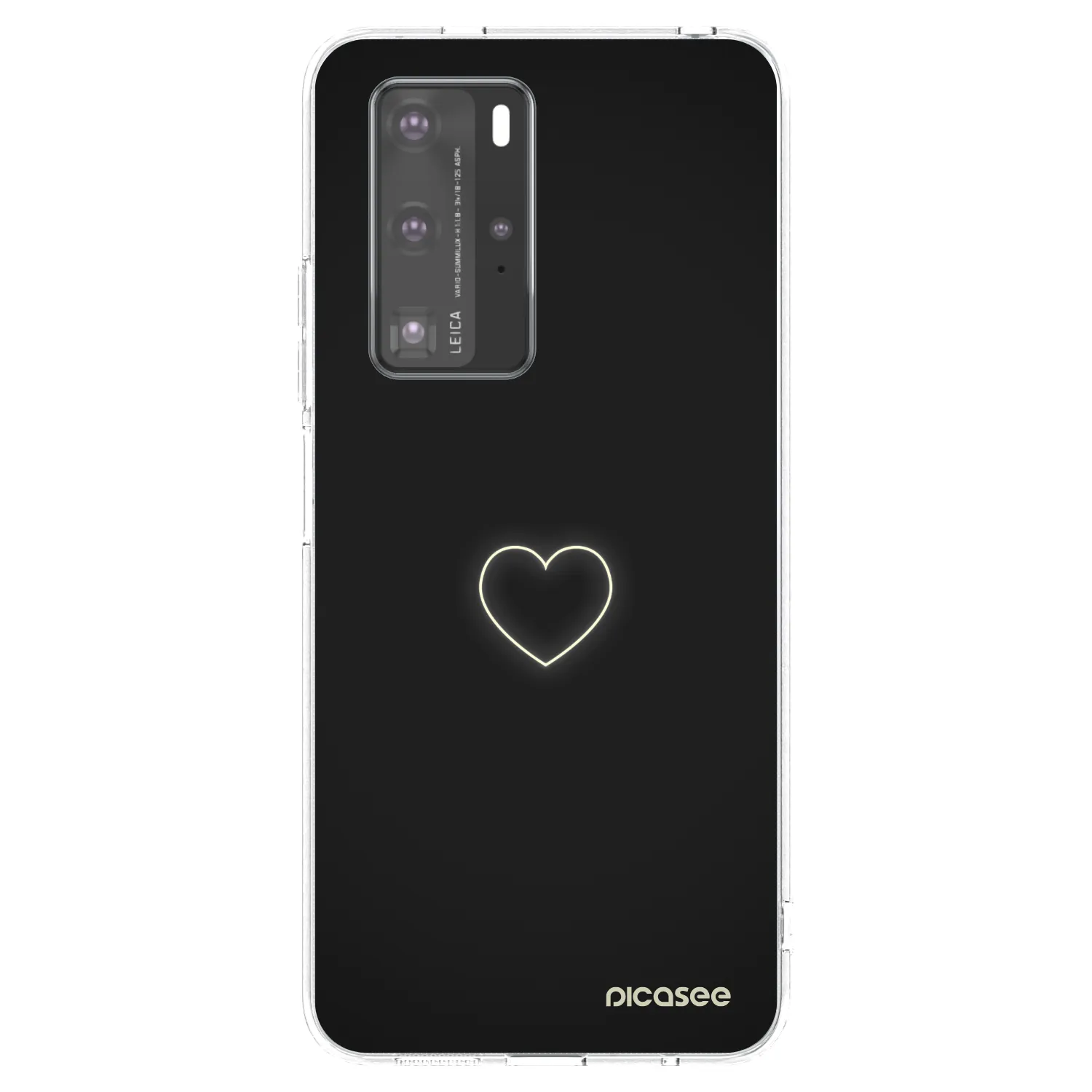 Picasee silikonový průhledný obal pro Huawei P40 Pro - Heart