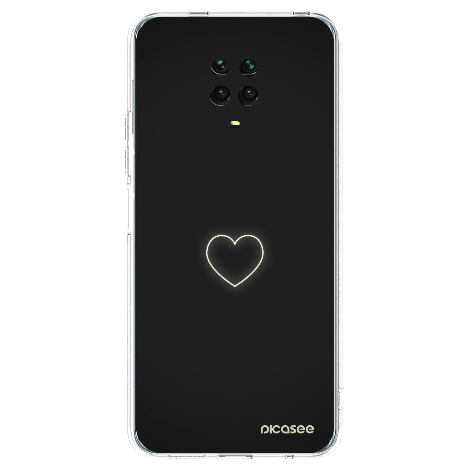 Picasee silikonový průhledný obal pro Xiaomi Redmi Note 9 Pro - Heart