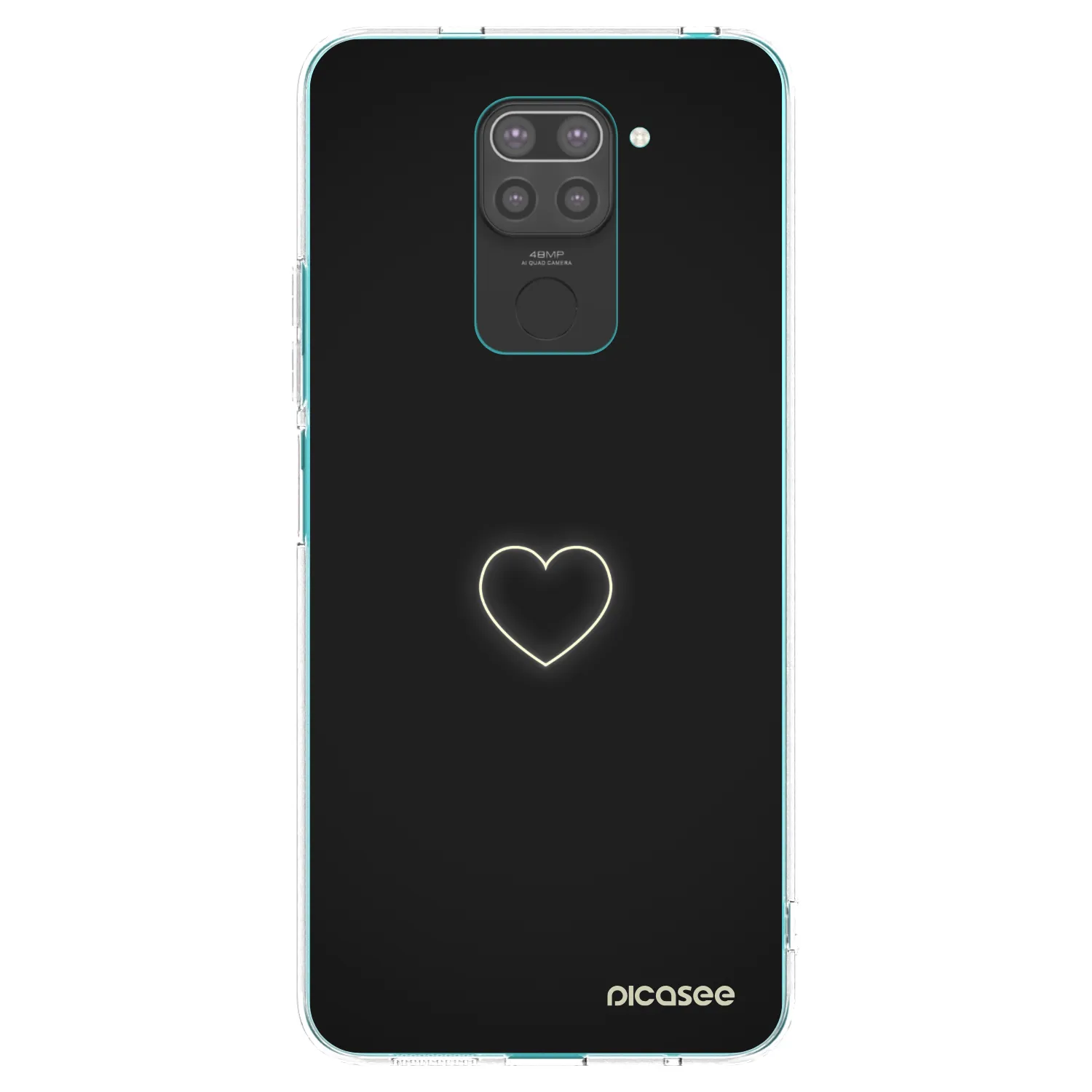 Picasee silikonový černý obal pro Xiaomi Redmi Note 9 - Heart