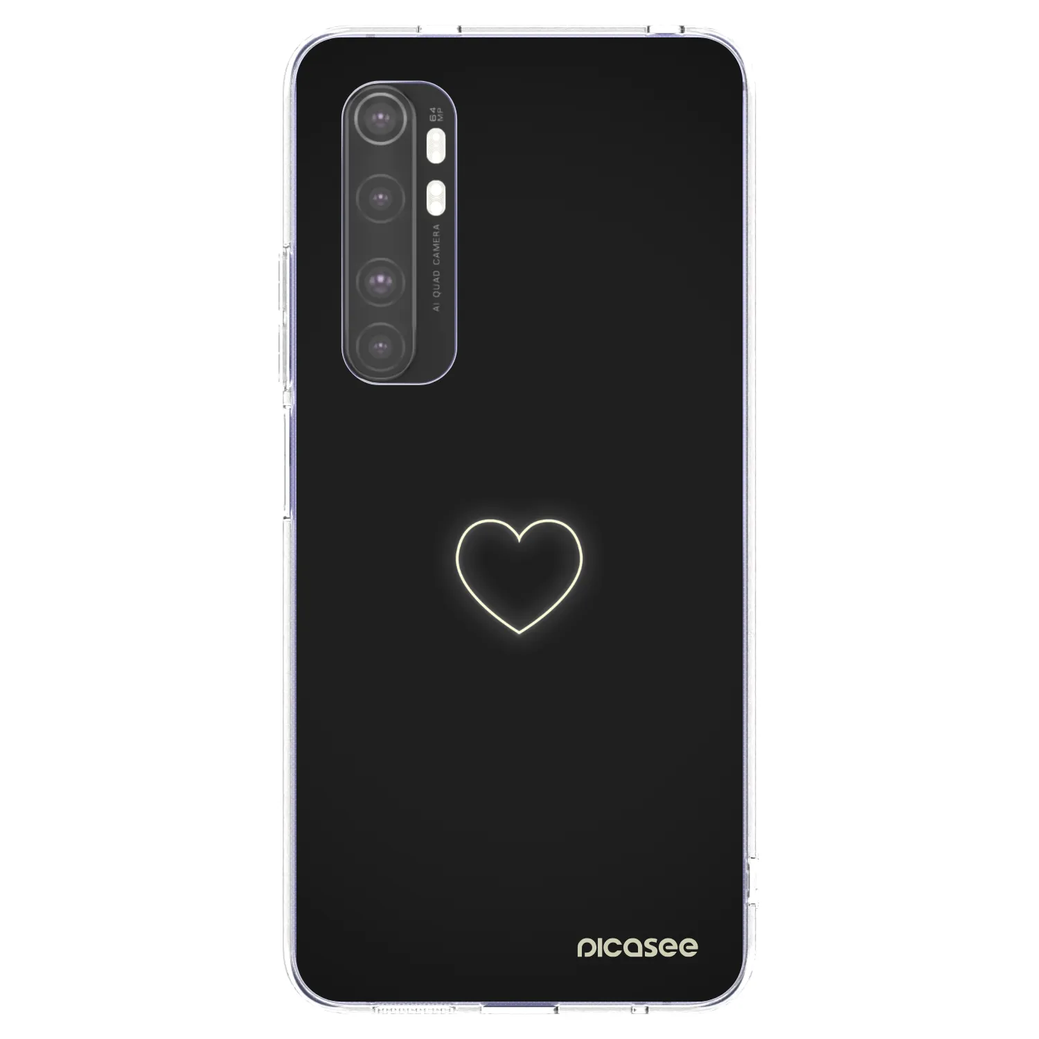Picasee silikonový průhledný obal pro Xiaomi Mi Note 10 Lite - Heart