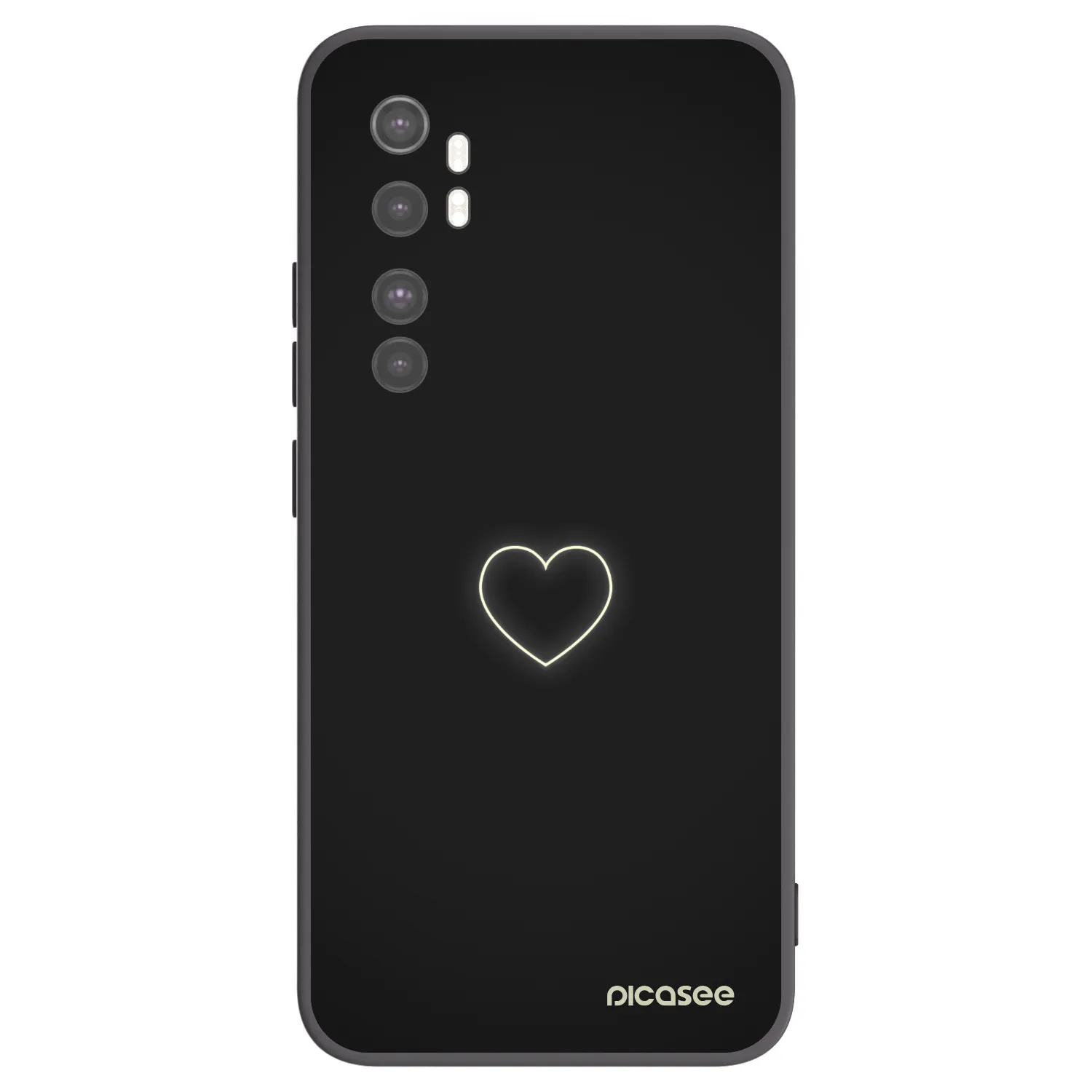 Picasee silikonový černý obal pro Xiaomi Mi Note 10 Lite - Heart