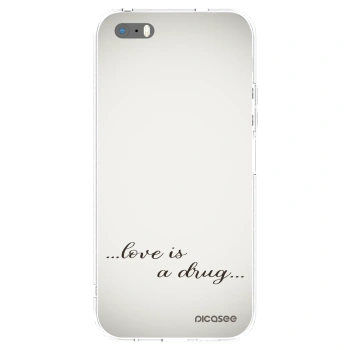 Picasee silikonový průhledný obal pro Apple iPhone 5/5S/SE - Love is a drug