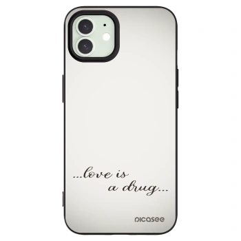 Picasee silikonový černý obal pro Apple iPhone 12 - Love is a drug