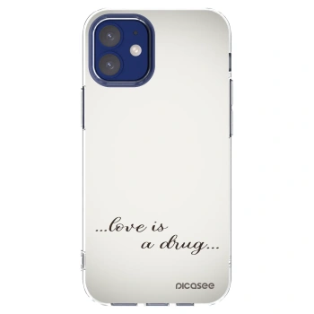 Picasee silikonový průhledný obal pro Apple iPhone 12 mini - Love is a drug