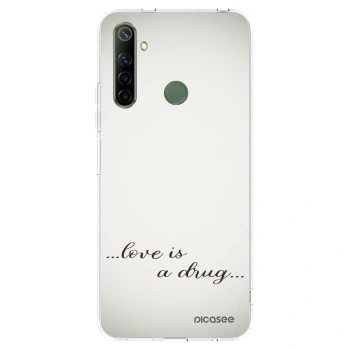 Picasee silikonový průhledný obal pro Realme 6i - Love is a drug