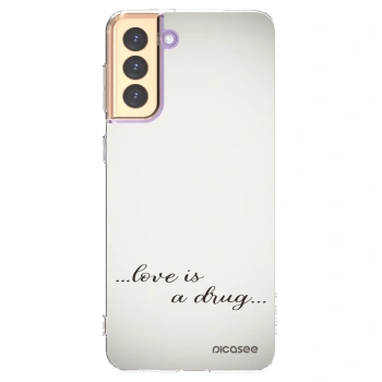 Picasee silikonový průhledný obal pro Samsung Galaxy S21+ 5G G996F - Love is a drug