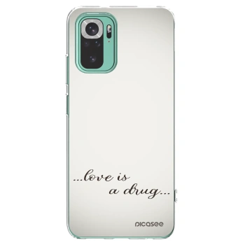 Picasee silikonový průhledný obal pro Xiaomi Redmi Note 10 Pro - Love is a drug