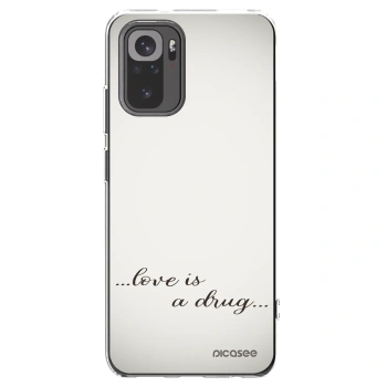 Picasee silikonový průhledný obal pro Xiaomi Redmi Note 10S - Love is a drug