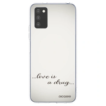 Picasee silikonový průhledný obal pro Samsung Galaxy A02s A025G - Love is a drug