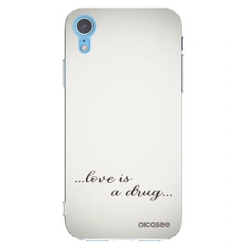Picasee silikonový průhledný obal pro Apple iPhone XR - Love is a drug