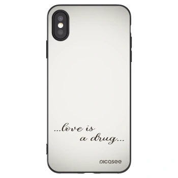 Picasee silikonový černý obal pro Apple iPhone XS Max - Love is a drug