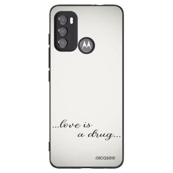 Picasee silikonový černý obal pro Motorola Moto G60 - Love is a drug