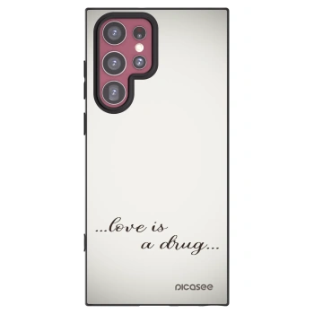 Picasee silikonový černý obal pro Samsung Galaxy S22 Ultra 5G - Love is a drug