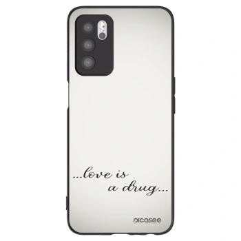 Picasee silikonový černý obal pro OPPO A16s - Love is a drug