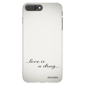 Picasee silikonový průhledný obal pro Apple iPhone 8 Plus - Love is a drug