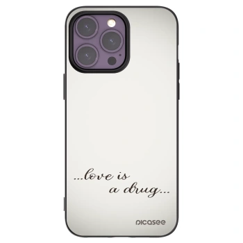 Picasee silikonový černý obal pro Apple iPhone 14 Pro Max - Love is a drug