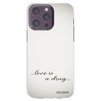 Picasee silikonový průhledný obal pro Apple iPhone 14 Pro Max - Love is a drug