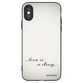 Picasee silikonový černý obal pro Apple iPhone X/XS - Love is a drug