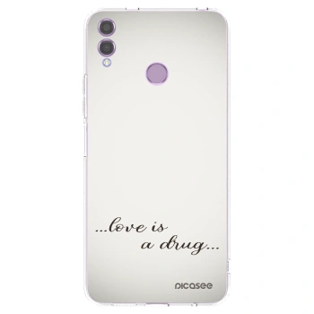 Picasee silikonový průhledný obal pro Honor 8X - Love is a drug